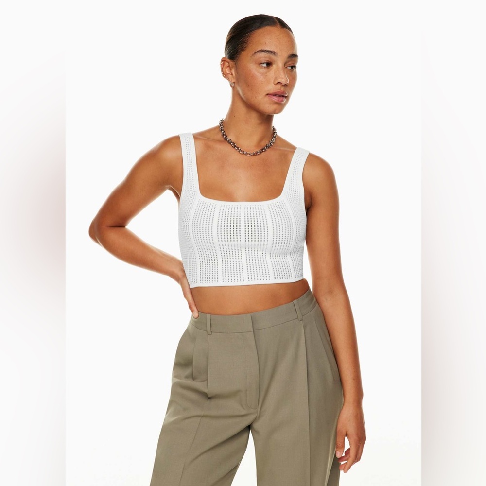 Aritzia Babaton Sculpt Knit Squareneck Cropped Tank - Picture 2 of 12